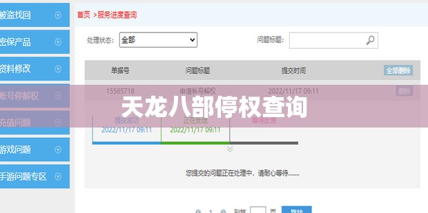 天龙八部停权查询